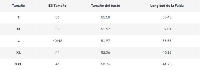 Guía de tallas