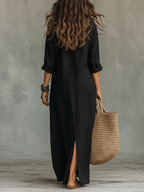 Soraya™ | Vestido Largo Holgado con Botones