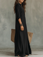 Soraya™ | Vestido Largo Holgado con Botones