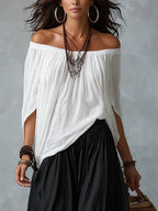 Mar™ | Conjunto de Top Blanco y Pantalones Acampanados
