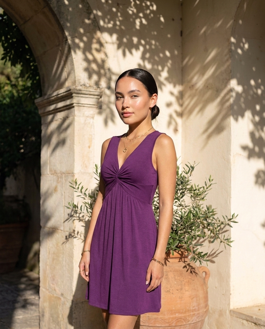Vestido Camila púrpura - delante