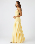 Vestido Ana™ | Largo con Escote Cuadrado Fruncido