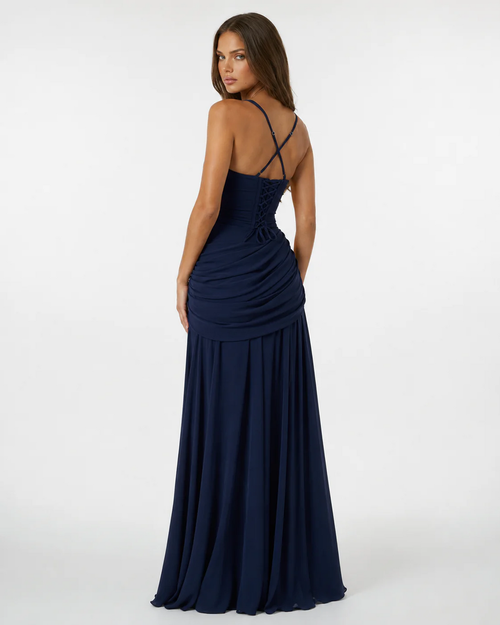 Vestido Ana™ | Largo con Escote Cuadrado Fruncido