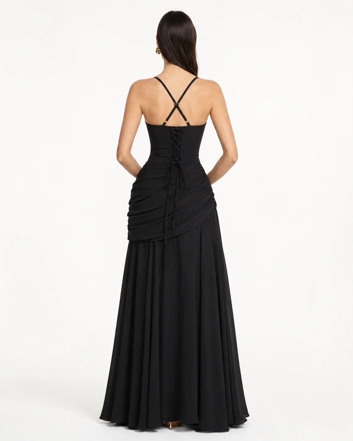 Vestido Ana™ | Largo con Escote Cuadrado Fruncido