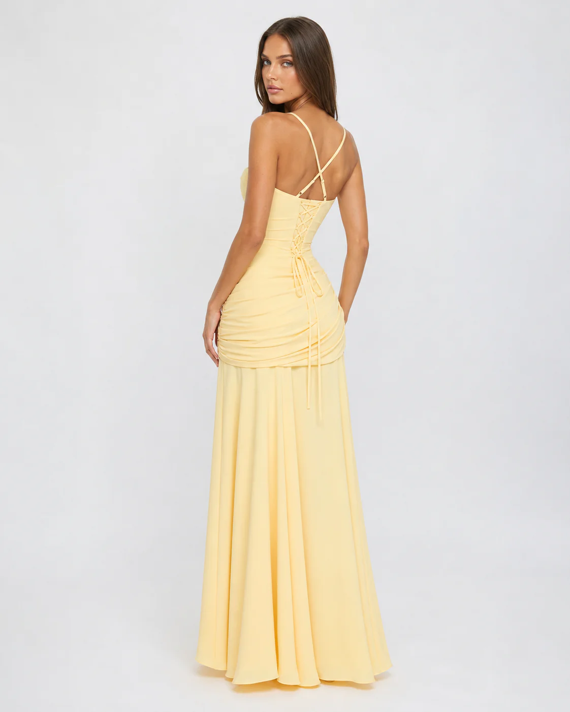 Vestido Ana™ | Largo con Escote Cuadrado Fruncido